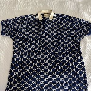 AUTHENTIC!!! GUCCI GG STRETCH COTTON POLO